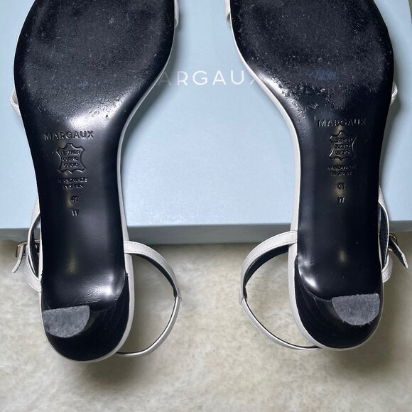Margaux NY Dylan Sandal in Ivory White Nappa EU 41 US 10 Wide - Picture 7 of 10